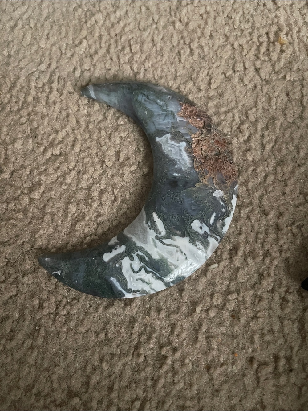 Marbled Crescent Moon Decorative Stone